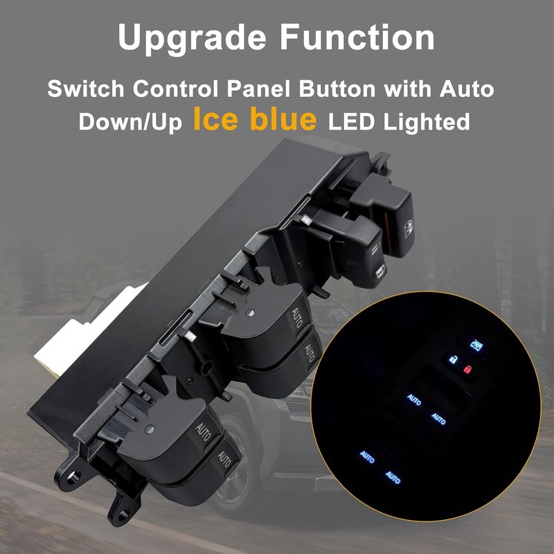 BELGEMAY Power Window Switch with Auto-Up/Down & Ice Blue Backlight - Compatible with 2007-2012 Toyota RAV4 (OE# 84820-12520) Plug & Play, Includes Pry Tool - Image 3